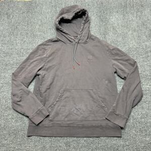Topo Designs Hoodie Mens Large Gray Pullover Kangaroo Pocket Holes Sweatshirt